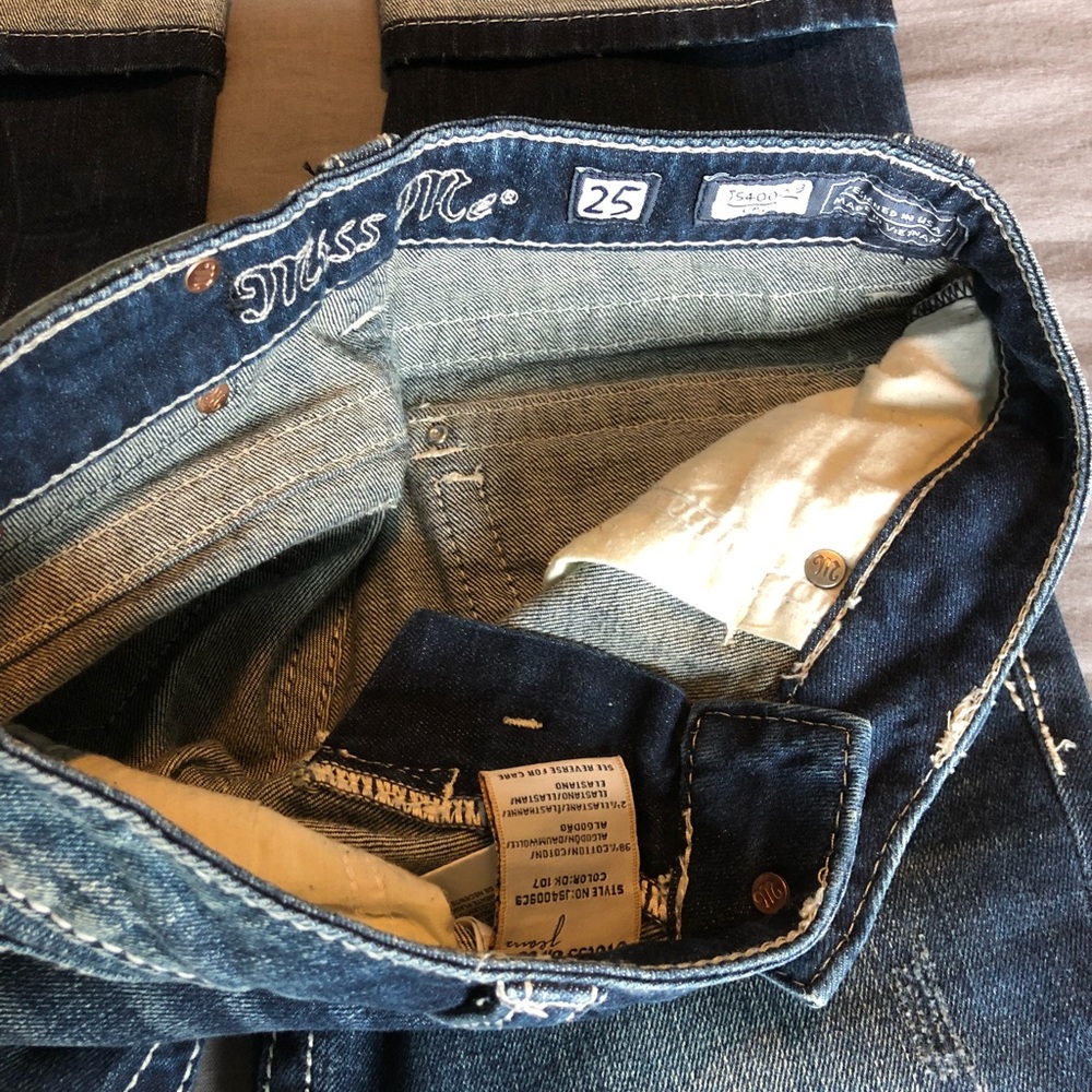 Miss Me Crop Distressed Jeans JS4009C9 Size 25 EUC - Picture 6 of 8